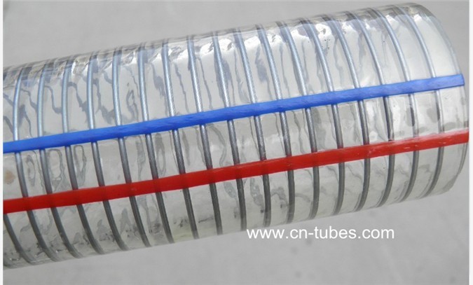 PVC红蓝线钢丝管 PVC钢丝管