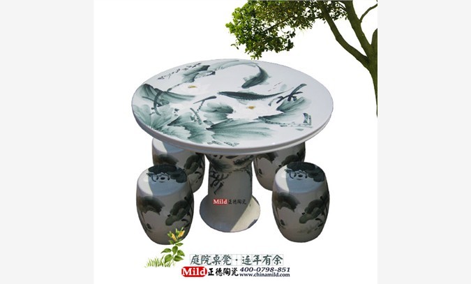 厂家直销陶瓷桌凳、景德镇陶瓷瓷桌