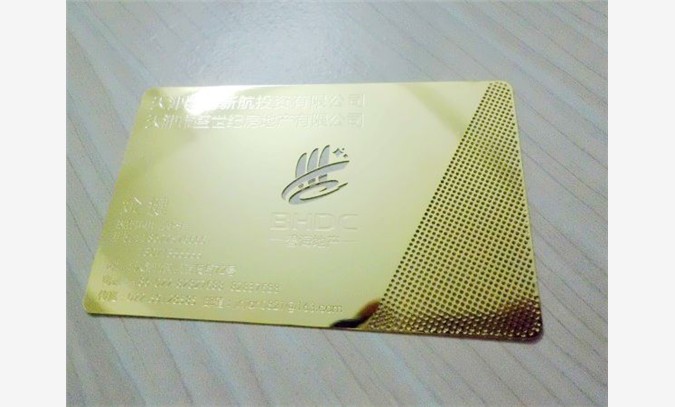 高档金属名片-金色镜面不锈钢卡