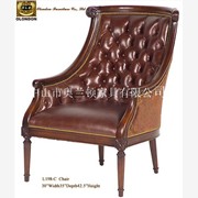 广东传统中式风格古典布艺沙发 实木雕刻布艺单人椅子 精品布艺休闲椅