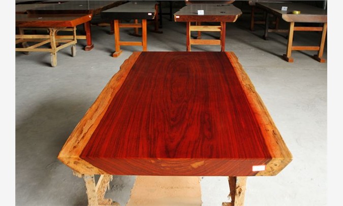 非洲红花梨大板实木原木大班台餐桌图1