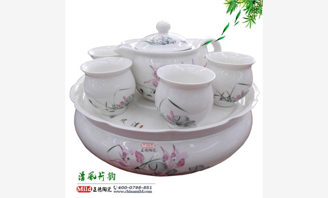 供应陶瓷茶具 青花餐具 粉彩茶具