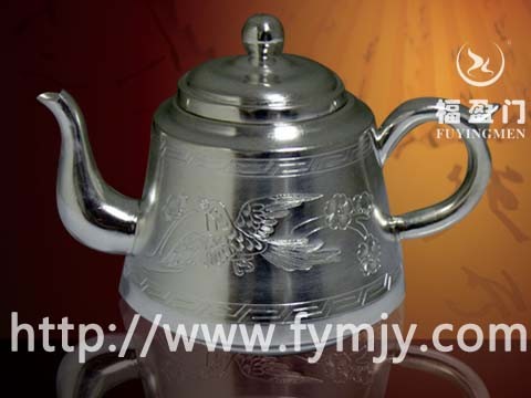 中式银壶 喜上眉梢纯银小茶壶