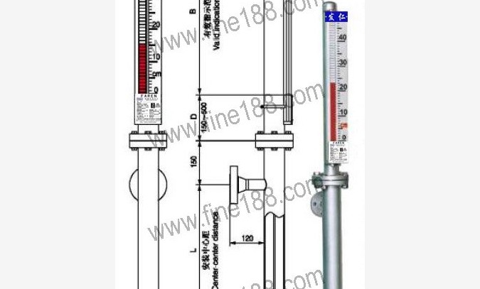 侧面安装顶部指示型磁性翻柱液位计图1