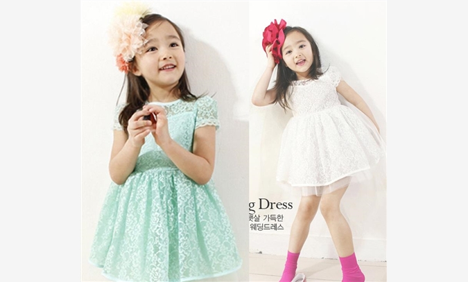 新款韩版儿童裙蕾丝网