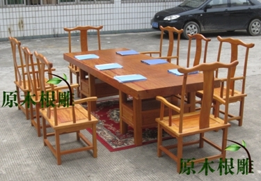 非洲黄花梨原木实木大板会议桌图1