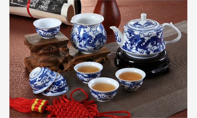 景德镇陶瓷茶具 手绘青花茶具