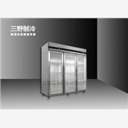 玻璃门展示柜，大三门不锈钢展示柜