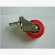 红色PVC插杆脚轮，卡簧插杆脚轮图1