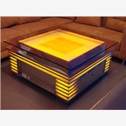 专业定制豪华KTV欧式软包沙发LED发光茶几家具图1